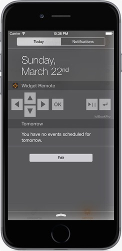 WidgetRemote is a widget running in the notification center on your iPhone running iOS 8 or newer.